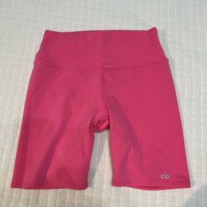 Alo yoga biker fuchsia pink shorts L